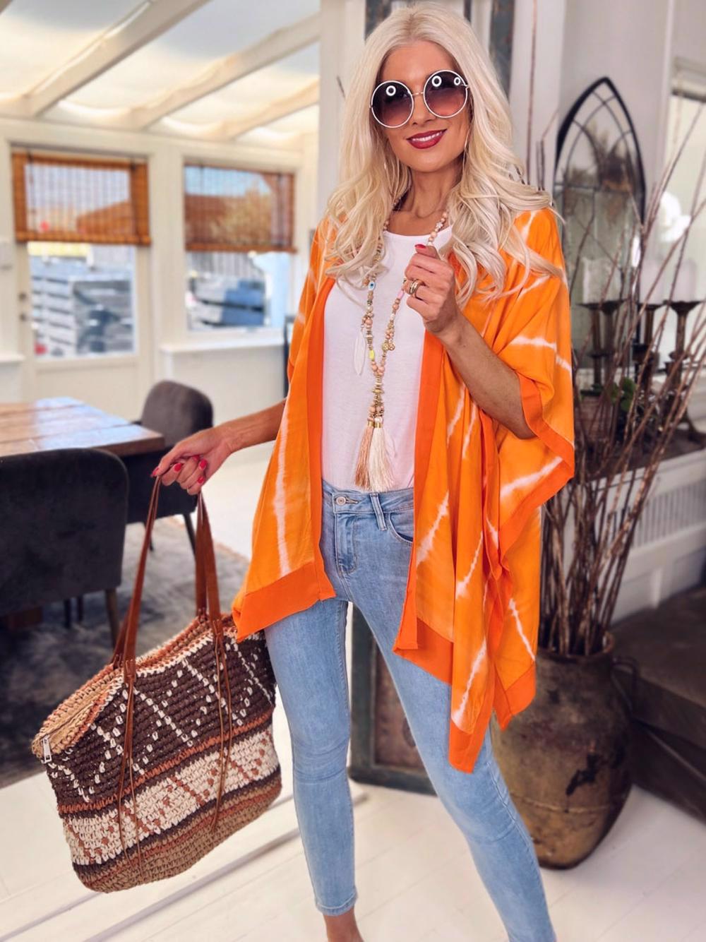 Kaia - Kimono med batikmönster